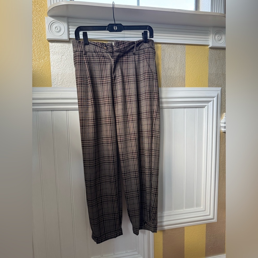 Men's Plaid Dress Pants - Brown and Black